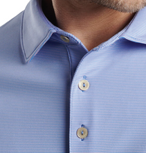 Load image into Gallery viewer, CCA PerformanceJubilee Polo by Peter Millar in Blue/White Stripe