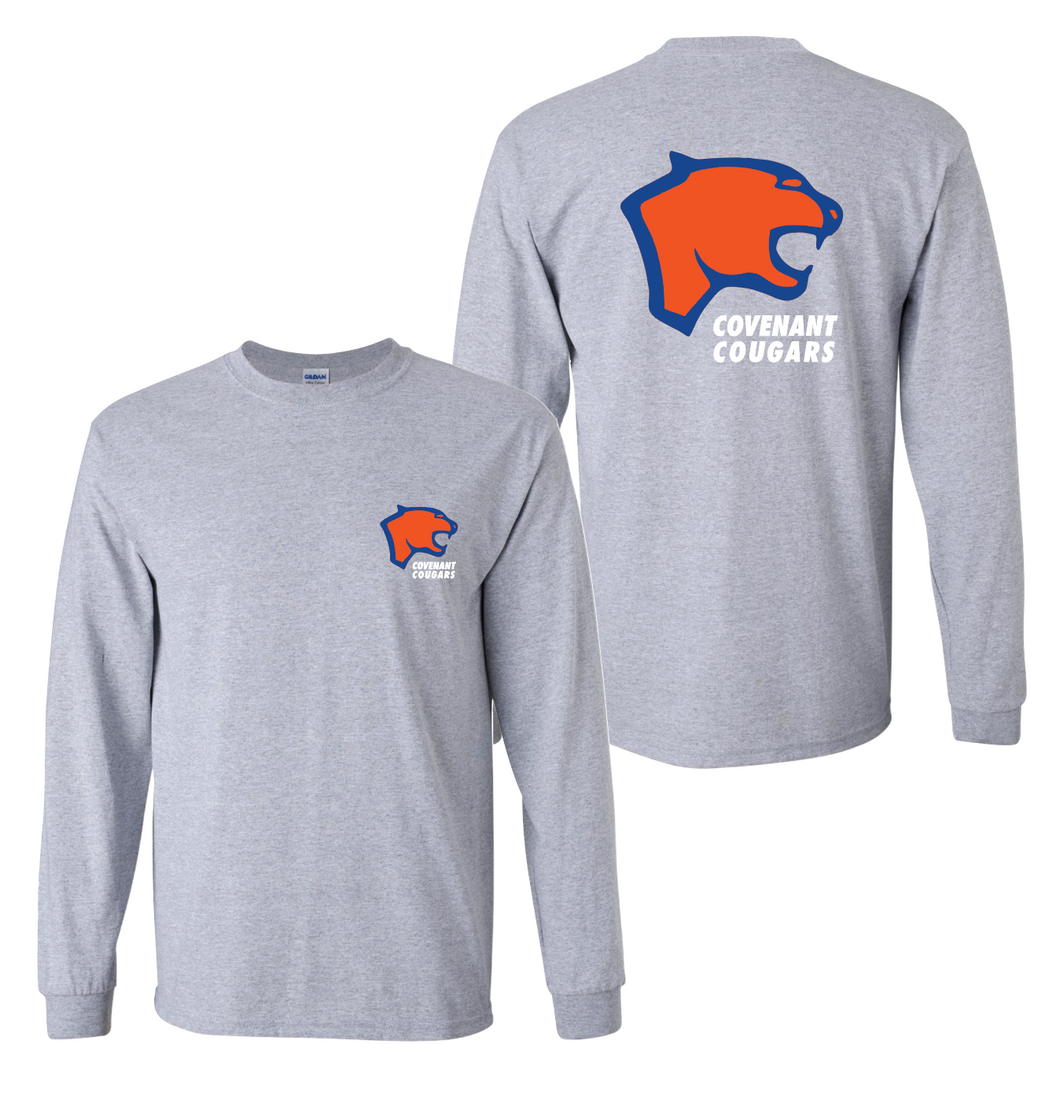 Big Heads Up LS Tee in Grey Htr