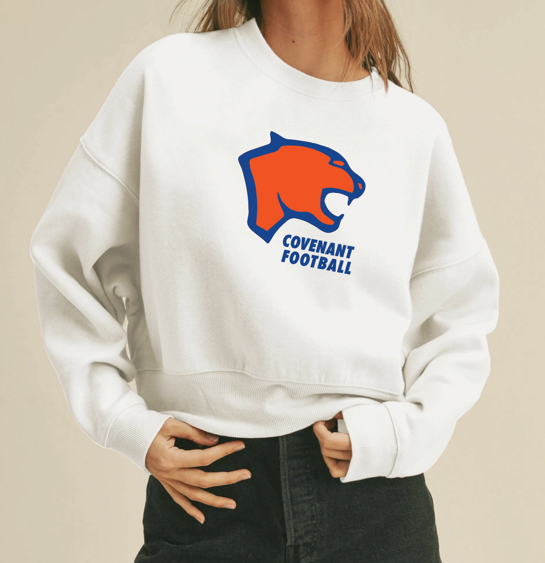 Family Short Cropped Crew Sweatshirt in White