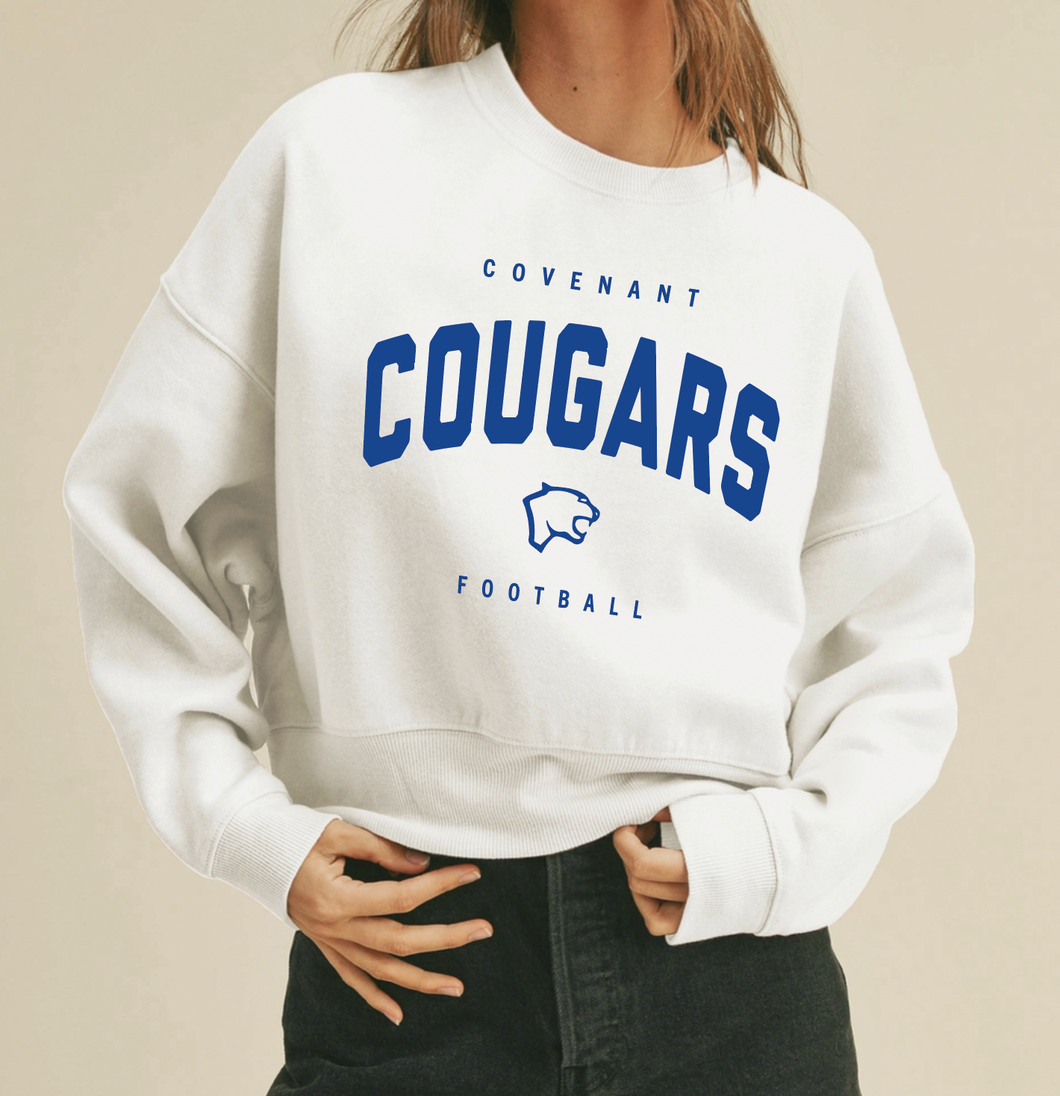Unphased Short Cropped Crew Sweatshirt in White