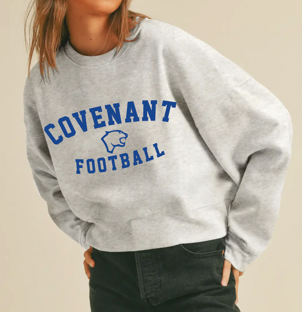 Game Day Short Cropped Crew Sweatshirt in Lt. Grey Htr