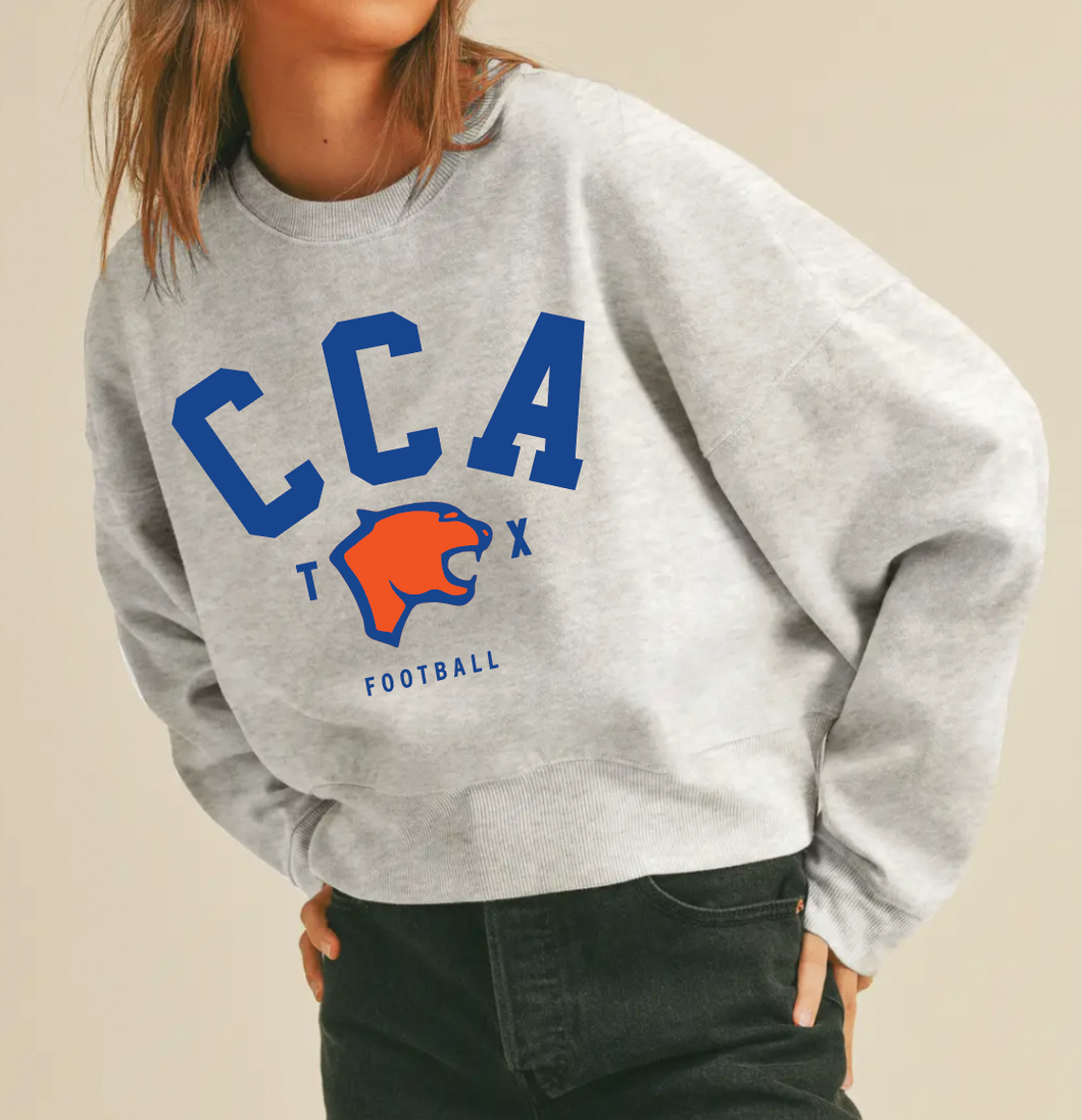 On Blast Short Cropped Crew Sweatshirt in Lt. Grey Htr